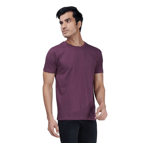 On Loop Wine (Brownish Red) Color Round Neck Tshirt for Men | Cotton T-Shirt for Men Half Sleeves Regular fit | Solid Premium Cotton Fabric Brand for all ocassion | Small | S