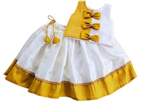Stanwells Kids Baby Girls Cream Net Readymade Lehenga Choli
