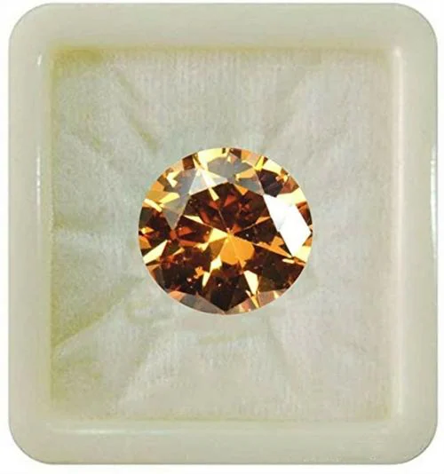 55Carat Brown Cubic Zircon at Wholesale Rate 6.25 Ratti 5.68 Carat Round Jarkan Loose Gemstone 1 Pcs