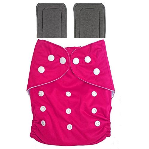 feelitson Unisex Baby Cloth Diaper Reusable Washable Adjustable With 1 Pink Diaper 2 Black Insert Free Size Age - (3 Months to 3 Years) Weight - (5-17 Kg)