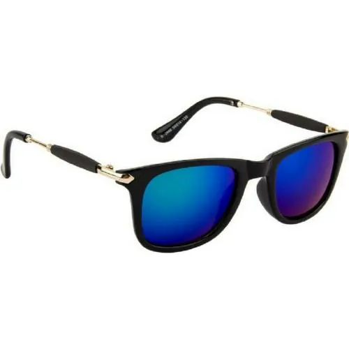 Blue Lens Black Frame Wayfarer Sunglasses for Men and Women