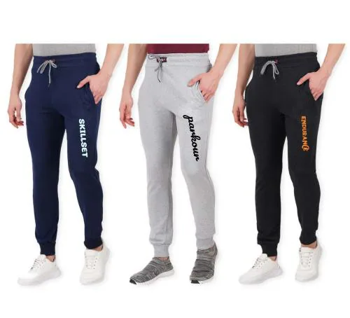 e1k Mens Cotton Track Pant_Pack of 3_Multicolor_34_XL