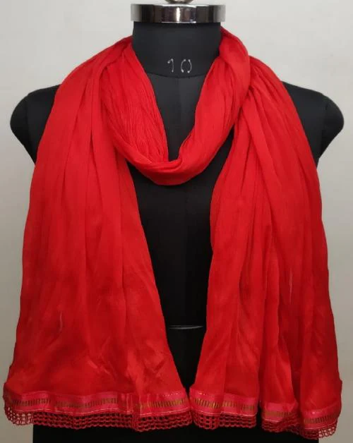 NAYE RANG Golden Lace Dupatta For Girls