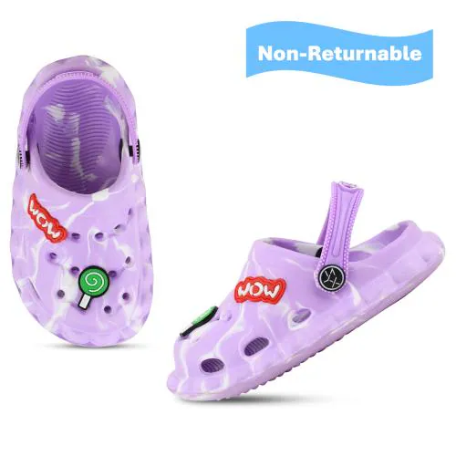 SMARTOTS Kids Stylish Dailywear Comfortable, Lightweight, Anti-Skid Anti-Slip Casual Purple Clogs/Sandal with Adjustable Sling Back Closure, Size-6C