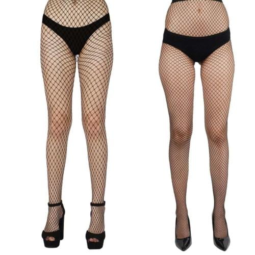 N2S NEXT2SKIN Women's Fishnet Pattern Mesh Pantyhose Stockings Pack of 2 (Black, MediumNet-LargeNet)