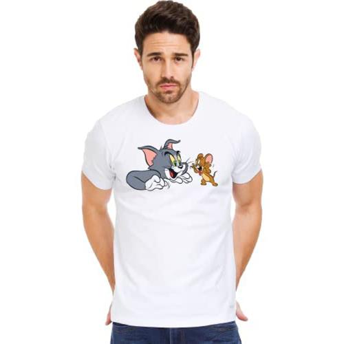 THE NXT GEN Tom and Jerry Printed Round Neck Half Sleeves Casual Wear T Shirt For Men Pack of 1