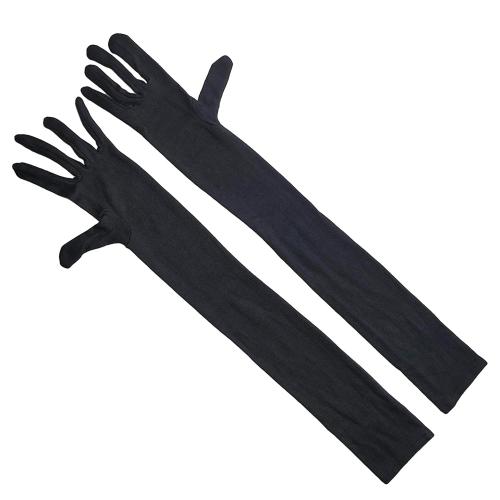 Cotson Unisex Cotton Full Hand Gloves (1 Pair) (Black)