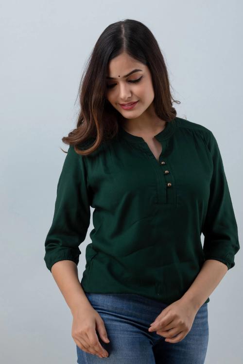 Buy ANIHA PRESENTS DARK GREEN WOMEN TOPS Online at Best Prices in India -  JioMart.