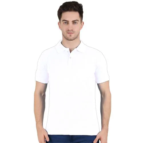 Rudraksha Creator Polo T Shirts for Men | Polo Tshirt for Men | Polo T Shirt for Men | Polo Tshirts for Men | Collar T Shirts for Men | Casual Tee Plain Regular Fit Cotton Half Sleeve Solid White Tshirts