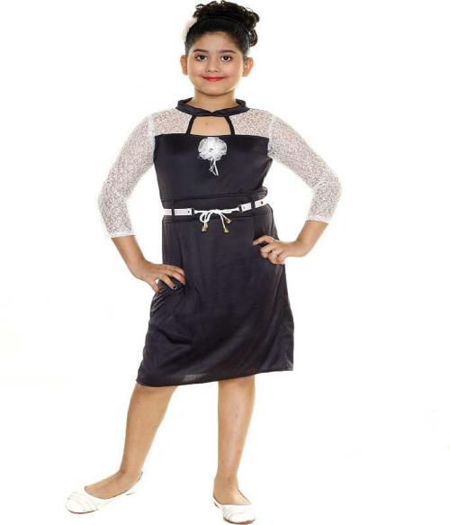 DIGIFASHION Girls Multicolored Designer Cotton Frock