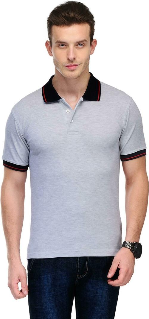 SCOTT INTERNATIONAL Men White Milange Regular Fit Polo T-shirt
