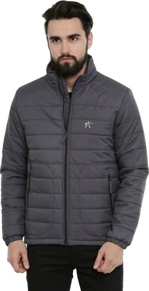 Buy Arcticplus Men Grey Solid Polyester Bomber Jacket (L) Online at
