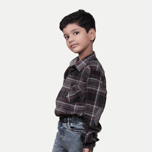 Rad Prix Teen Boys Black Checket Shirt