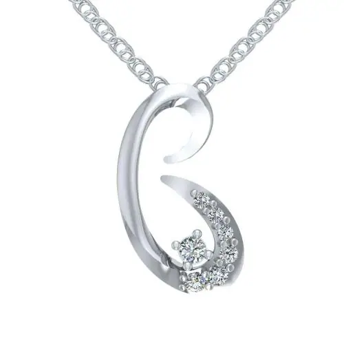 Lilu Jewels Real 925 Sterling Silver White Platinum Plated Unique Style Pendant Necklace with 18 inch Chain for Women