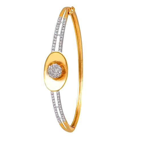 Jewelscart American Diamond Gold Plated Bracelet Kada/BraceletKD15