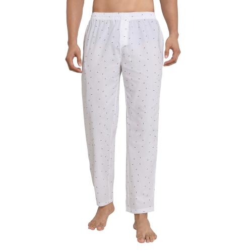 The Cotton Company Men's white Lightning Print 100% Cotton Pajama Lounge Pants (Medium)