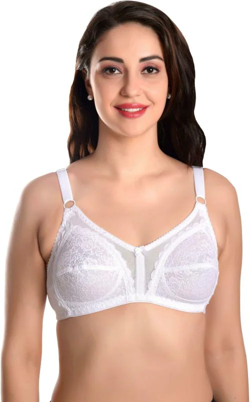 Buy Featherline Women White Lace Single Bra ( 42D ) Online at Best