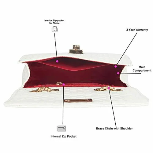 Shamriz Bag For Women Faux Leather Stylish Handbag Lsling Bag For Women/Trendy Branded Sling Bag For Girls Latest| Valentine Gift For Girls (White)