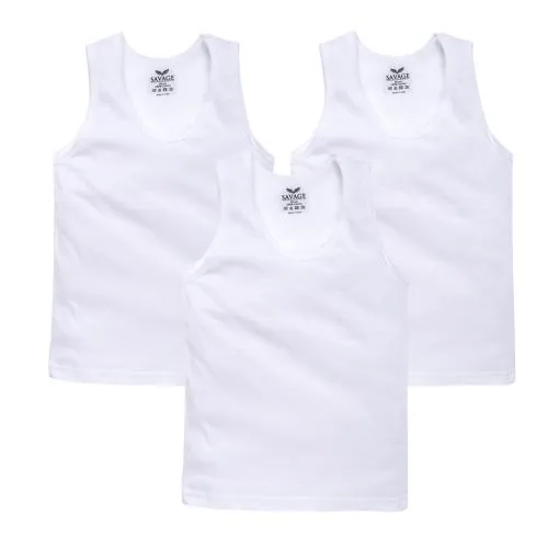 Savage Kids Vest for 11 to 12 years old Soft Cotton Vests 120 GSM 75cm Pack  of White JioMart