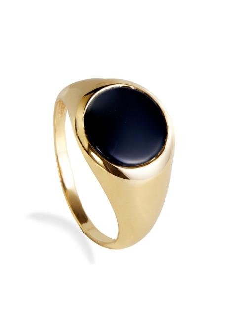 Hakik Stone Gold Plated Ring