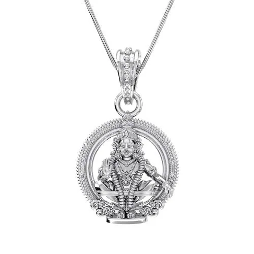 Akshat Sapphire Pure Silver God Ayyappa Pendant Suitable For Men and Women