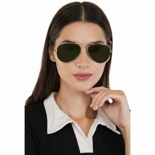 Sunflaire Light Weight Silver Fream with Black Glass Sungless For Women