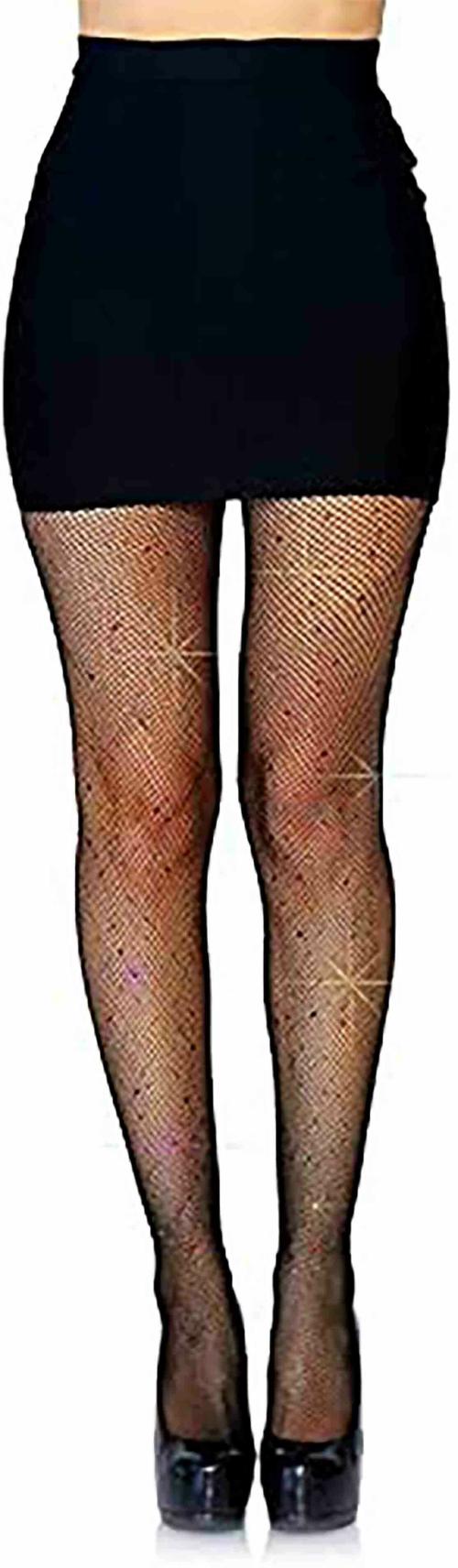 ogimi - ohh Give me Rhine Stone Women's High Waist Fishnet Pantyhose Stockings, Free Size