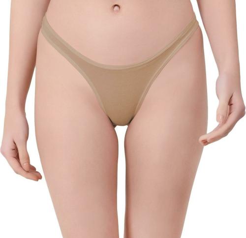 THE BLAZZE Beige Cotton Blend Women Thong Panty (XXL)