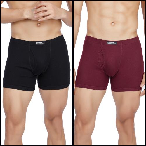 Chromozome Men MULTI 6 Solid 100% Cotton Pack of 2 Trunks