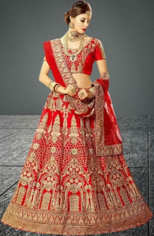 Riyami Fashion Women's Net Embroidery Lehenga Choli Set - Semi-Stitche shadi ka joda panetar marrige choli Traditional Lehenga Choli (1 SET)