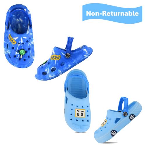 SMARTOTS Pack of 2 Unisex Kids Unique/Stylish Blue & Sky Dailywear Casual Clogs/Sandal/Flipflop Size-9C