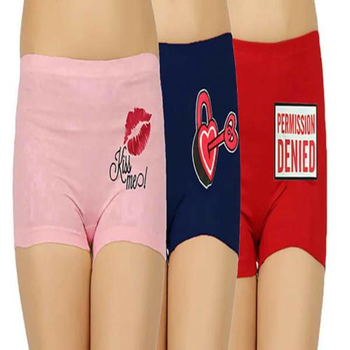 Jocker Women Pk_Ny_Rd Inner Elastic Pack Of 3 Panty (L)