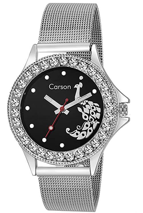 Carson Analogue Black Dial Girl's Watch - CR-1553