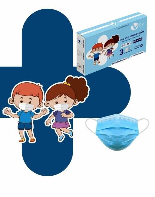 Vibe 3PLY Ultimate Kids Disposable Surgical Mask(Pack of 100)