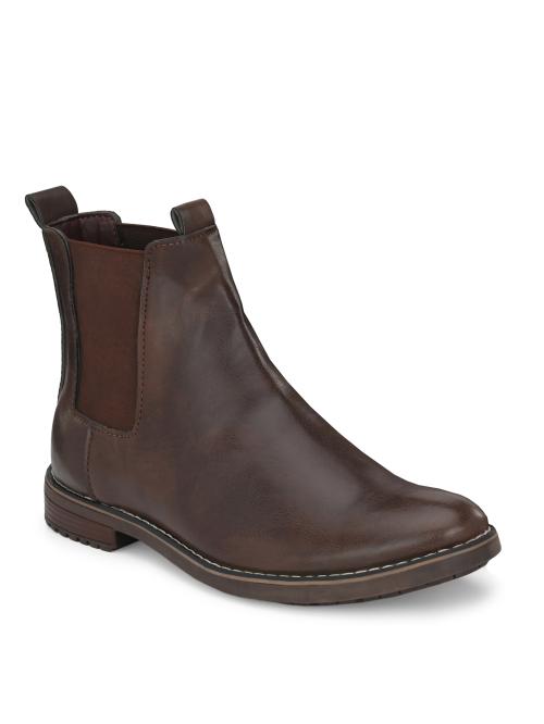El Paso Men'S Brown Ankle Hiking Casual Chelsea Boots