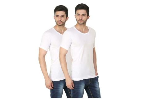 Prince Men White Cotton Pack of 2 Vest (XXL) |ACTIVEST RNS