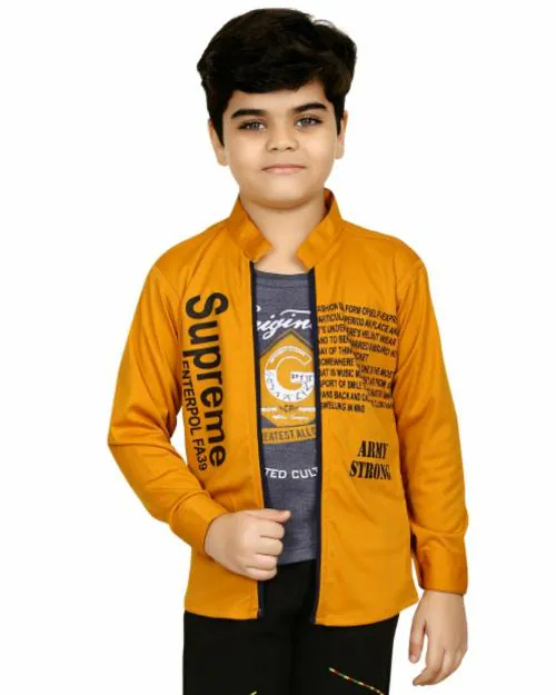 FASHION GRAB BOYS JACKET WITH T-SHIRT