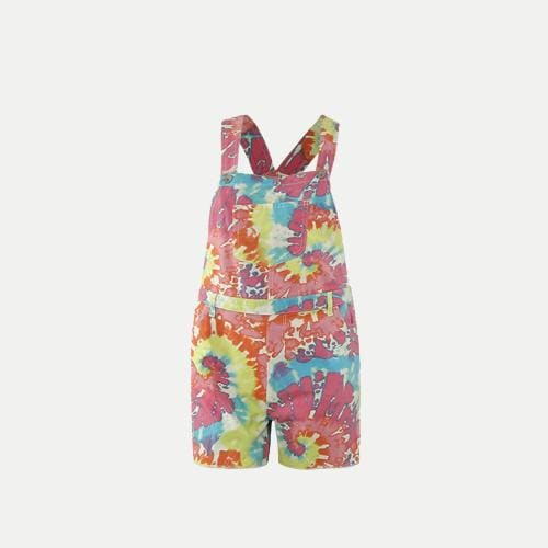 Rad Prix Girls Multicolor Tie-dye Dungarees