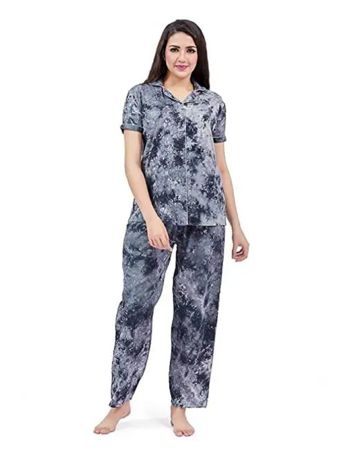 F FASHIOL.COM Women's Night Suit Set for Rayon, Night Dress | Loung | Tie-Dye for Women Nightwear