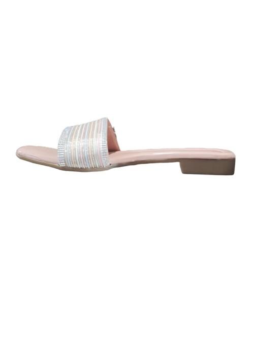 VIBRANCE PEARL FLAT SANDAL (Peach - UK 7)