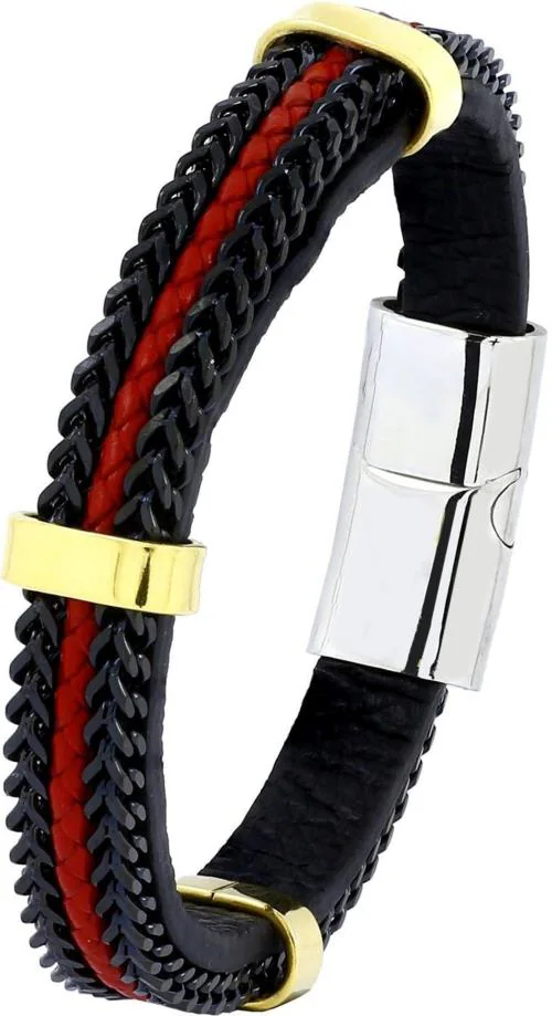 Men's Polished Leather Bracelet In Brown | Lisa Angel - Foto 7