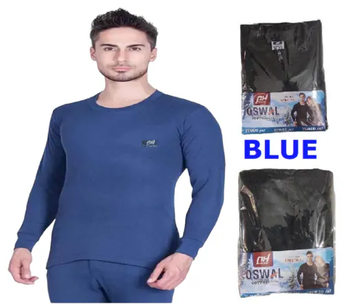 sasta sales men winter thermal top inner warmer blue color size-85