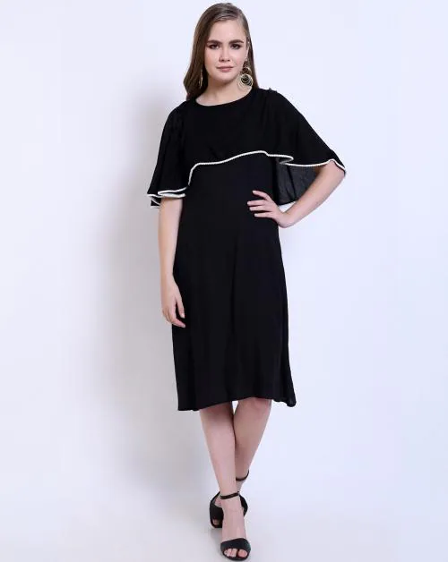 ADDYVERO Women Shift Black Dress