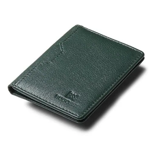 BUGOSHE Leather Card Holder for Men| Slim Wallet| Credit Card Holder for Men (Green, Small)