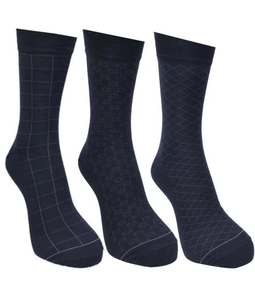 Force NXT BY Dollar Crew Length Cotton Towel Socks for Men, Compact Cotton Stretch Crew/Mid Calf Length Socks (Free Size Pack of 3)