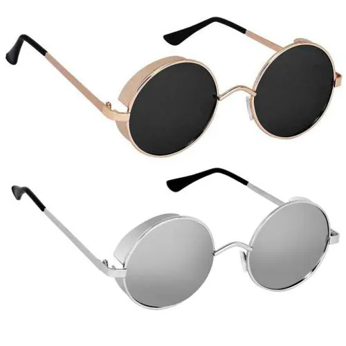 Phenomenal Unisex Round sunglasses combo of 2 (Men & Women)