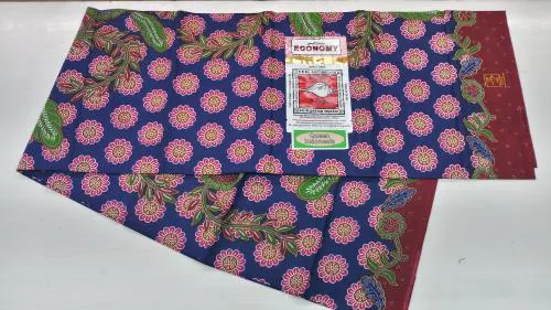 (Blue with Pink Flower Designed) Lungi Indonesia Printed Type Chank Brand - Flower Designed Soft Touch Lungi A1 Model