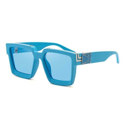 ELEGANTE Square Blue Sunglasses For Men And Women