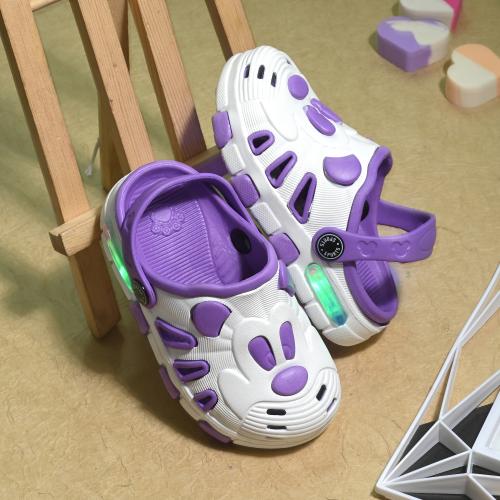 BIRDE Stylish Comfortable Regular Wear White:Purple Light Clogs For Kids