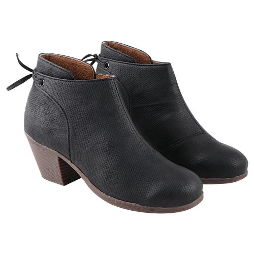 Shoetopia Womens & Girls Black Heeled Boots